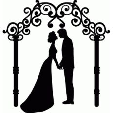 wedding couple and arch