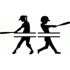 customizable baseball and softball split titles