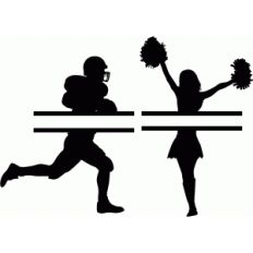 customizable football player and cheerleader split title