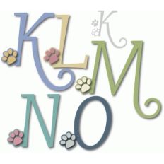 paw print alphabet - k-o