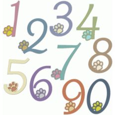 paw print numbers  1-0