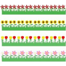 spring flowers borders set
