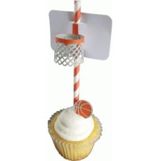 basketball straw topper