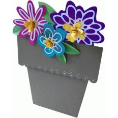 terra cotta pot and flowers card