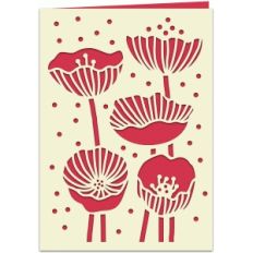 poppies papercut 7x5 card