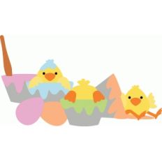 chicks painting eggs