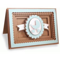 baby buggy shadow box folded card