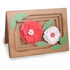 spring flowers shadow box folded card