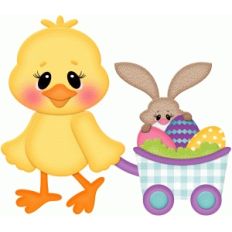 easter chick w wagon