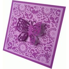 floral flourish butterfly square card