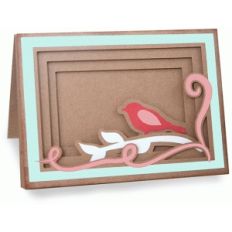 bird flourish shadow box card