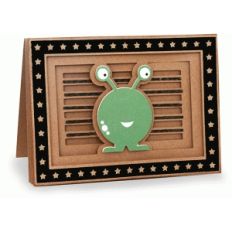monster shadow box folded card