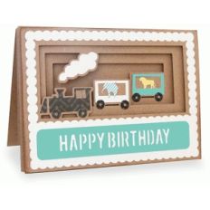 train shadow box folded card