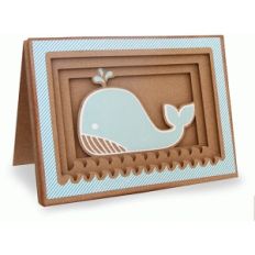 whale shadow box folded card