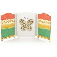 tri-fold shadow box card butterfly