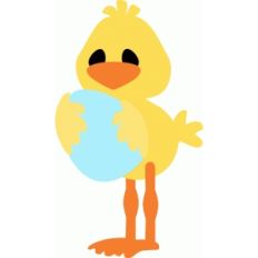 cute chick with egg