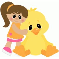 girl w easter chick