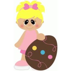 girl w chocolate easter egg