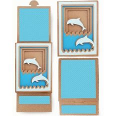 dolphin shadow box sliding card