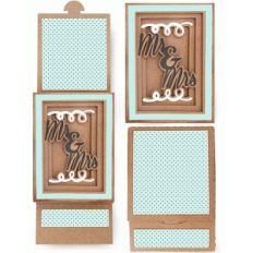 mr. and mrs. shadow box sliding card