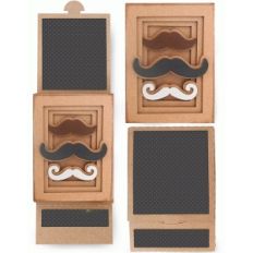 mustache shadow box sliding card