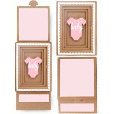 onsie baby shadow box sliding card