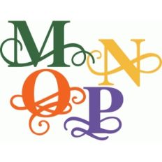 flourish alphabet mnop