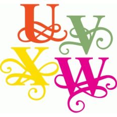 flourish alphabet uvwx