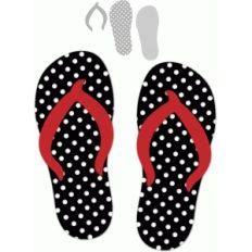 polka dot flip flops