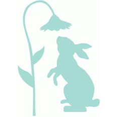 rabbit and flower silhouette
