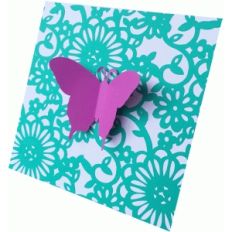 floral flourish and butterfly square card