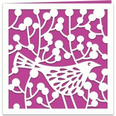 bird in a hedge papercut 5x5 card with liner