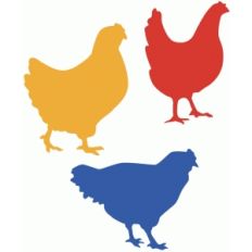 chicken silhouette trio