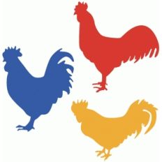 rooster silhouette trio