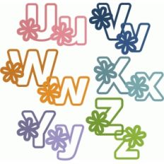 flower block outline alphabet u-z
