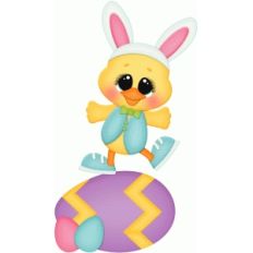 easter chick standing on egg