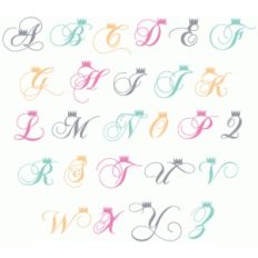 crown fancy monogram alphabet