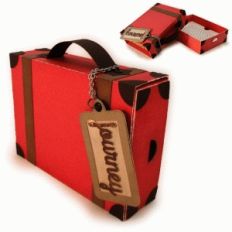 suitcase 3d box gift card with tag