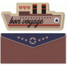 ocean liner shaped card with envelope