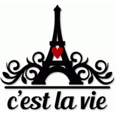 eiffel tower c’est la vie vinyl stencil