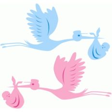 new baby stork silhouette