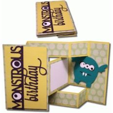 monstrous birthday tri-shutter card