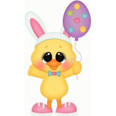 easter chick w balloon