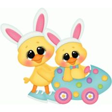 easter chicks in egg car