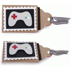 layered game controller gift card tag