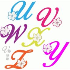 tropical-look alphabet - u-z
