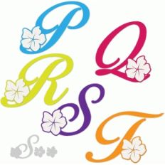 tropical-look alphabet - p-t