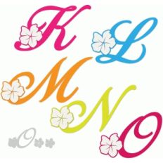 tropical-look alphabet - k-o