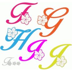 tropical-look alphabet - f-j