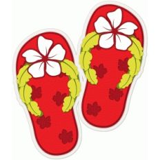 tropical-look flip flops